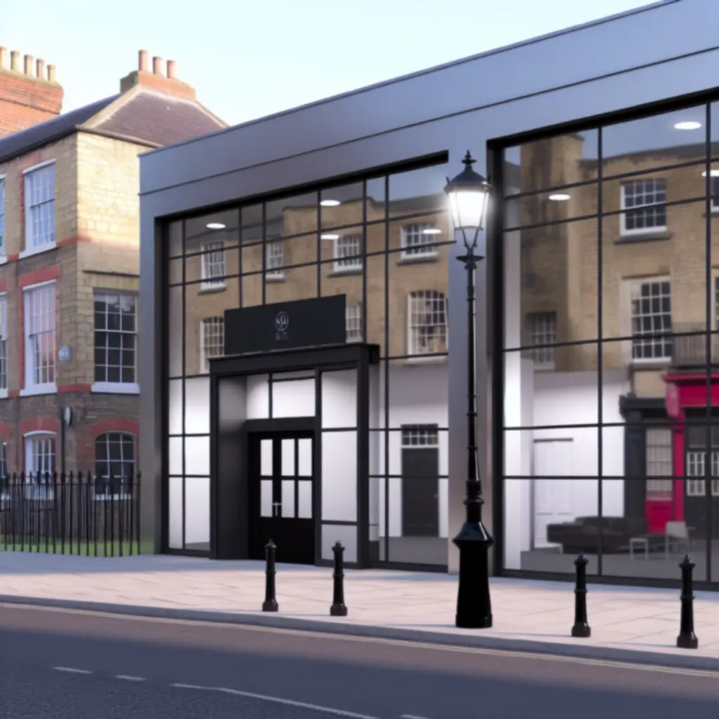 Exterior view of a contemporary creative studio building on Tontine Street in Folkestone