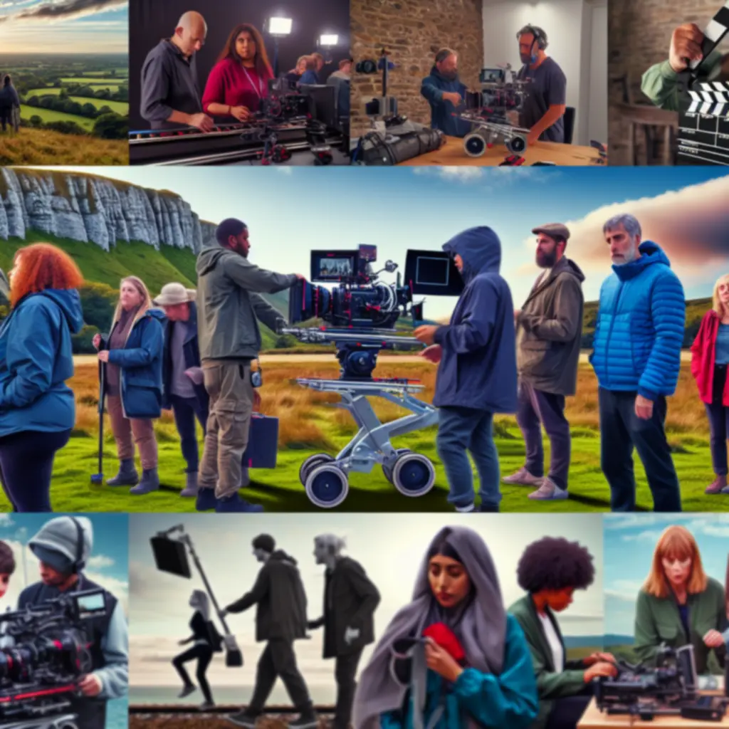 On-location filming crew from FROLIC FILMS LTD capturing a cinematic shot