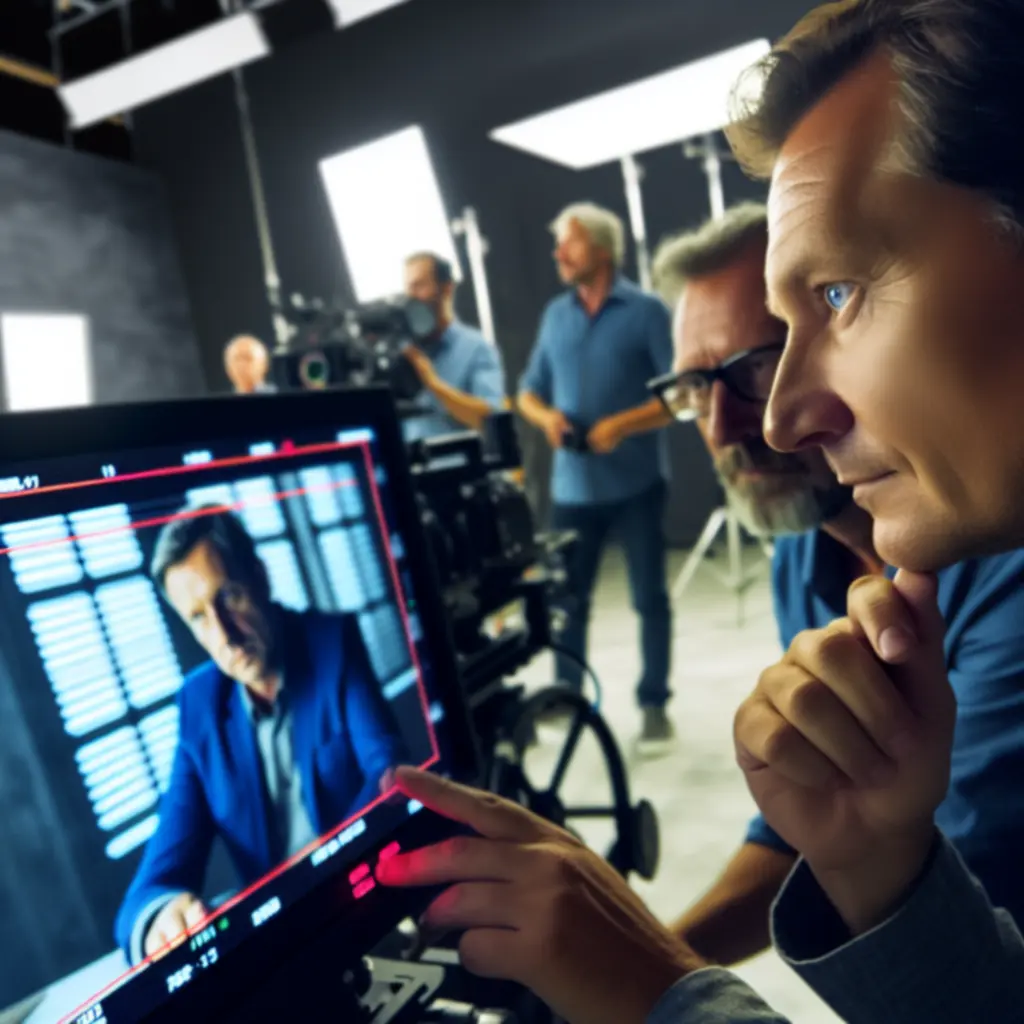 Monitor on set displaying a commercial scene produced by FROLIC FILMS LTD